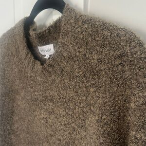 Bella Dahl Drop Shoulder Brown Crew Neck Sweater